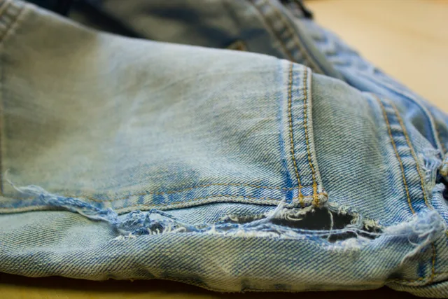 Denim repair — before